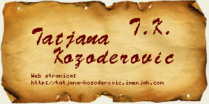 Tatjana Kozoderović vizit kartica